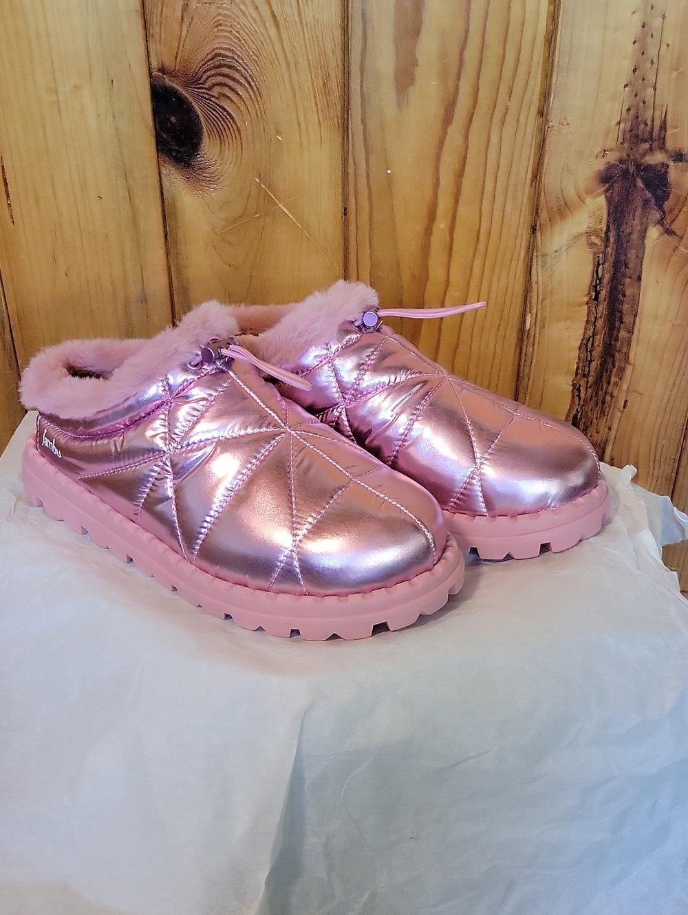 Jambu Metallic Rose Pink Quilted Slip-On Clogs